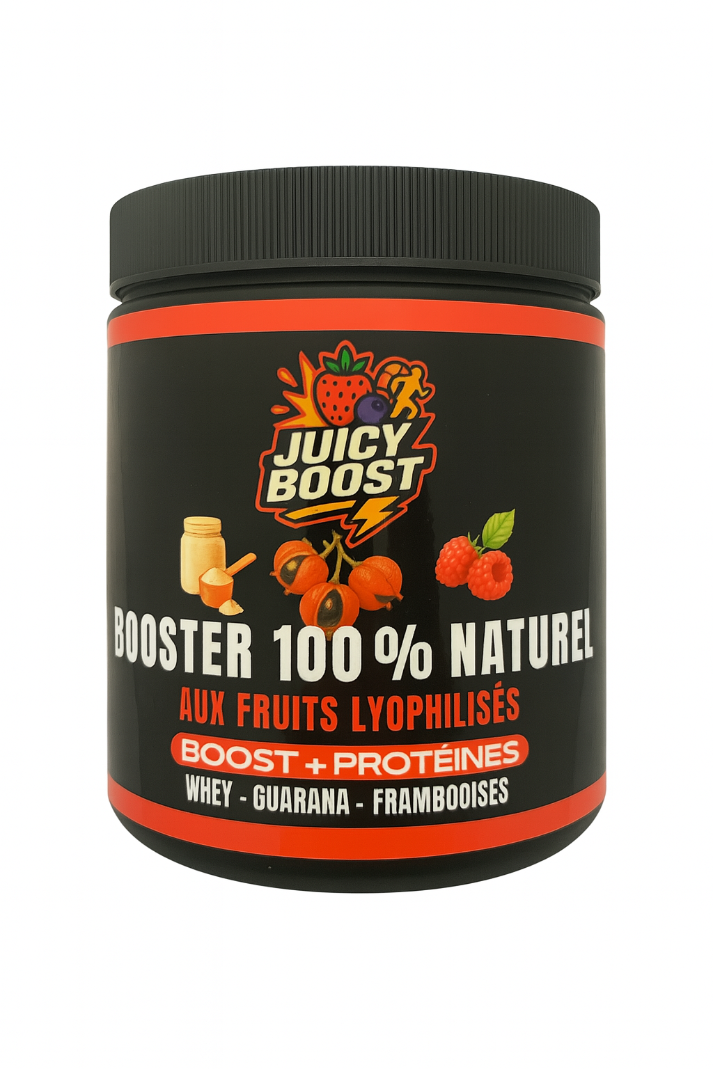 PROTEINES + PUNCH - WHEY, GUARANA, FRAMBOISES LYOPHILISEES